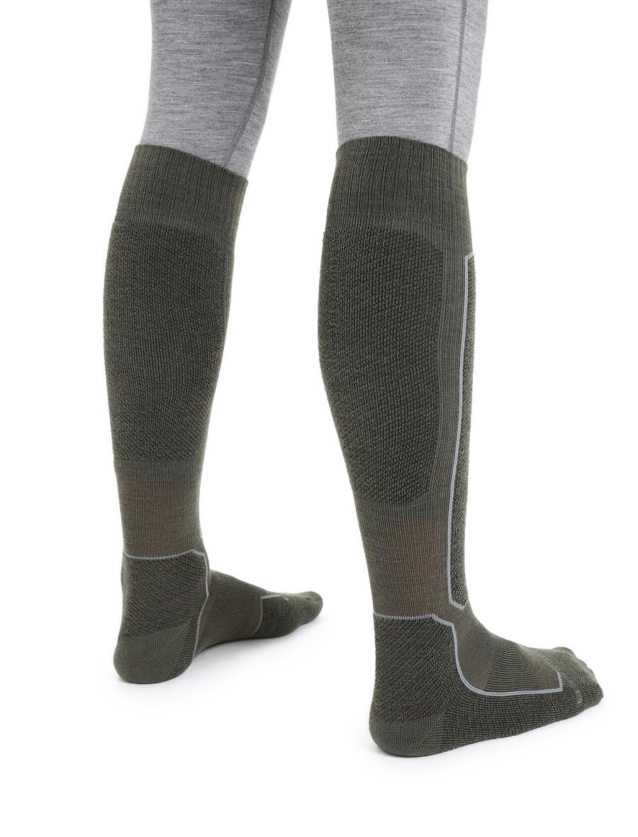 Loden / Black Men's Icebreaker Merino Ski+ Light Over the Calf Socks | USA 1013JPQJ